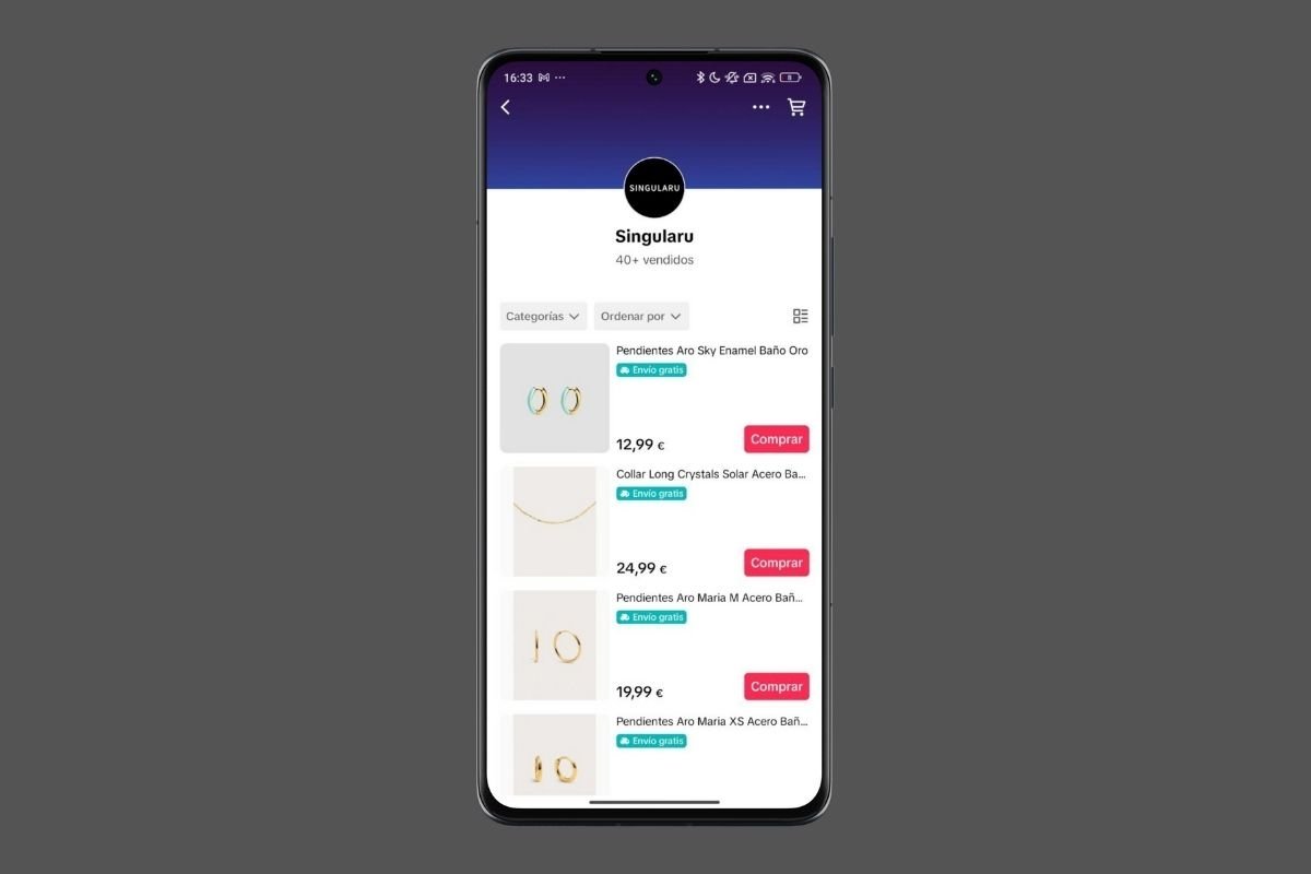 Esto, aunque no lo parezca, es TikTok. Mejor dicho, es una tienda online integrada en TikTok
