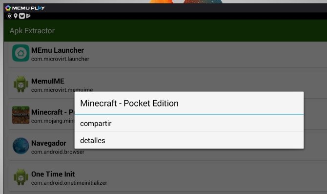 Extraemos el apk de Minecraft Pocket Edition