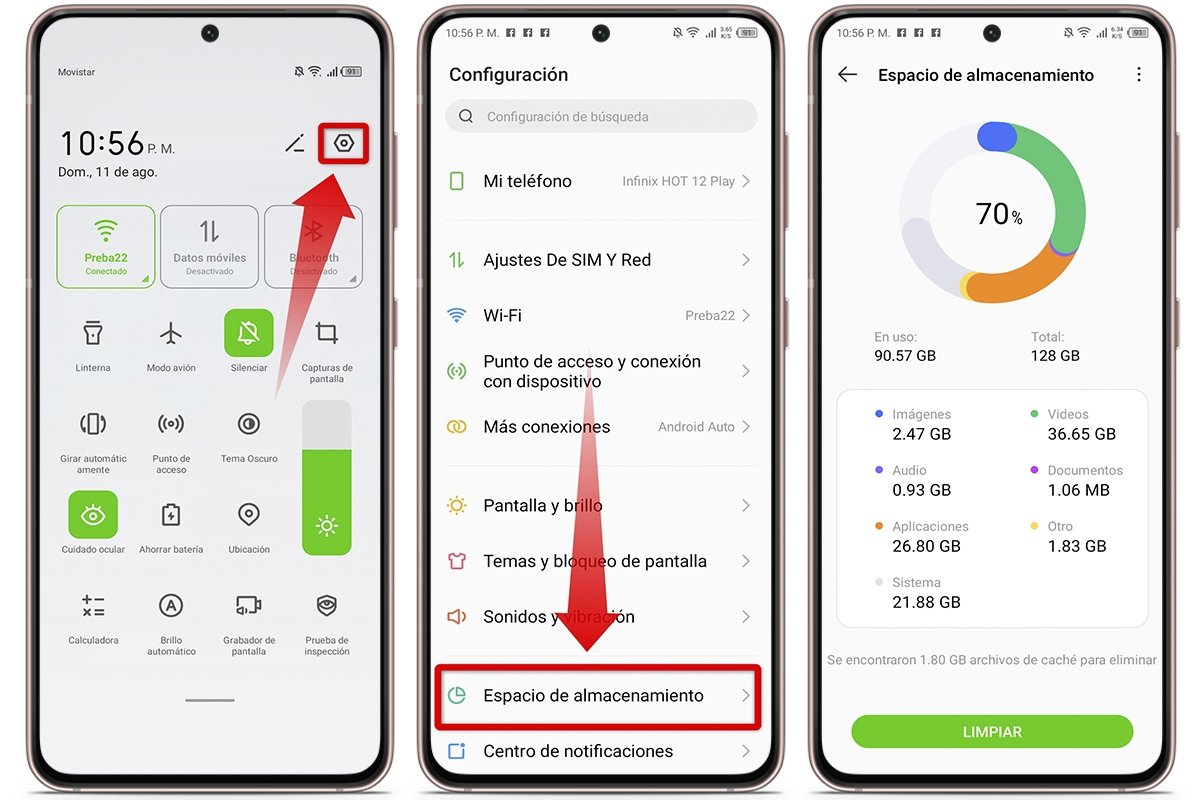 Falta de espacio en tu dispositivo móvil