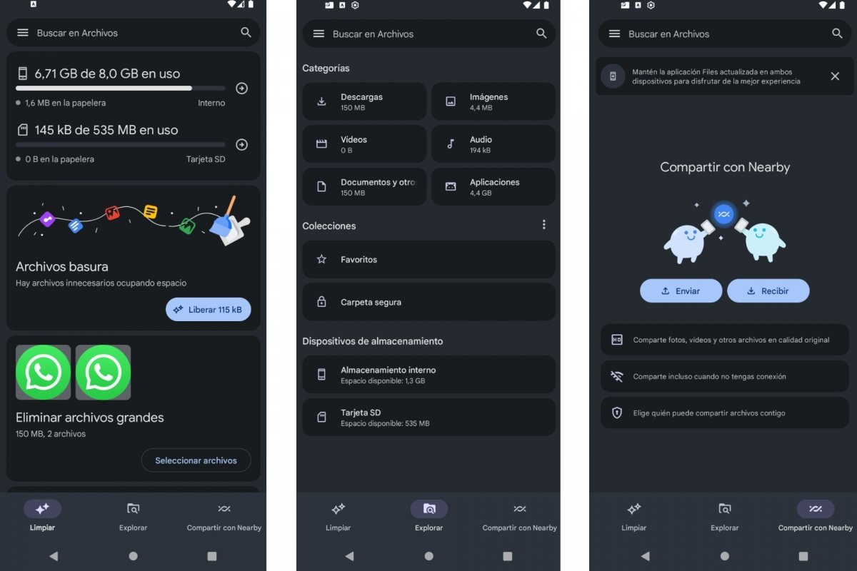 Files de Google con Nearby Share