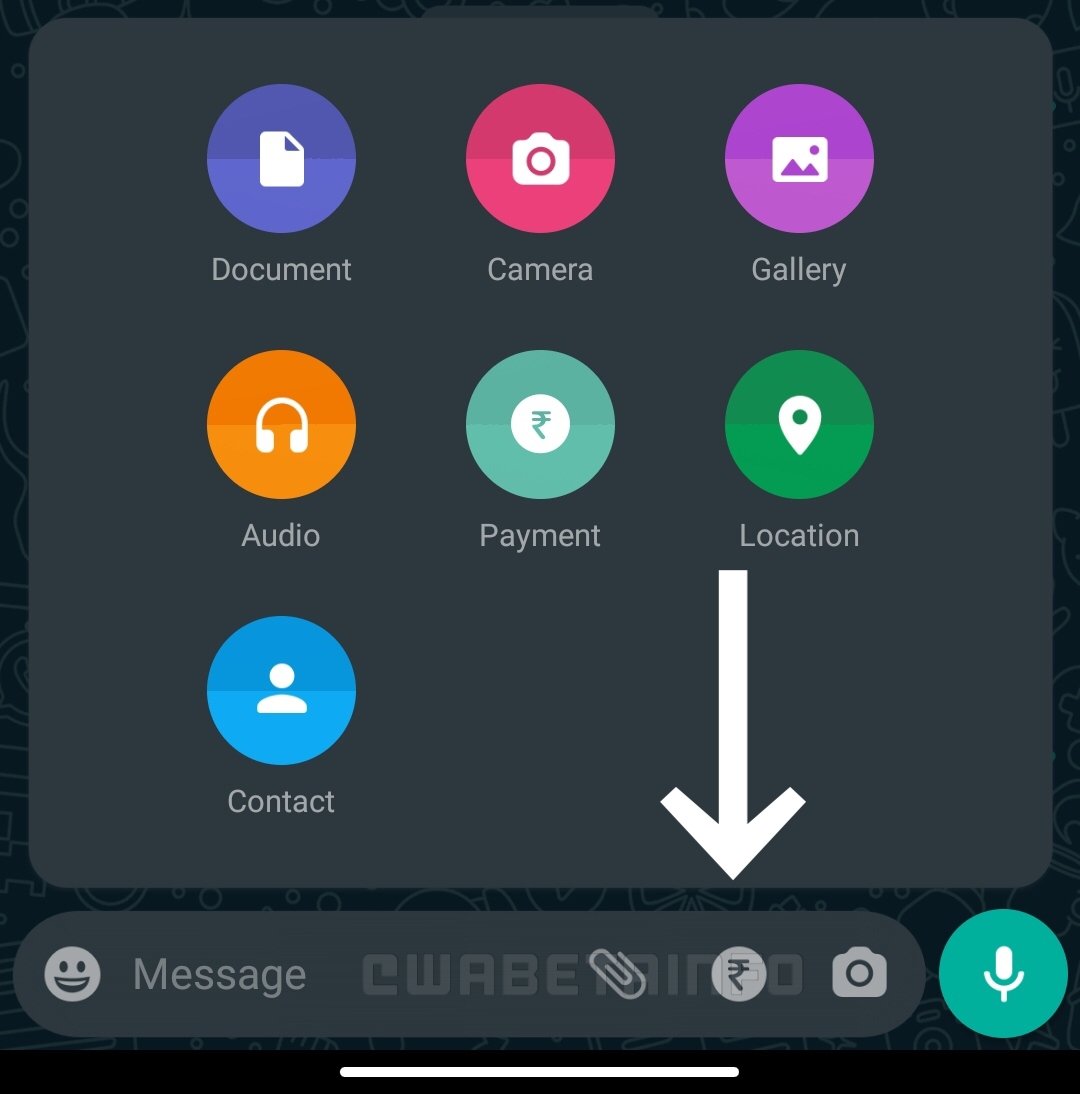 Filtración del nuevo botón para enviar dinero mediante WhatsApp en la India