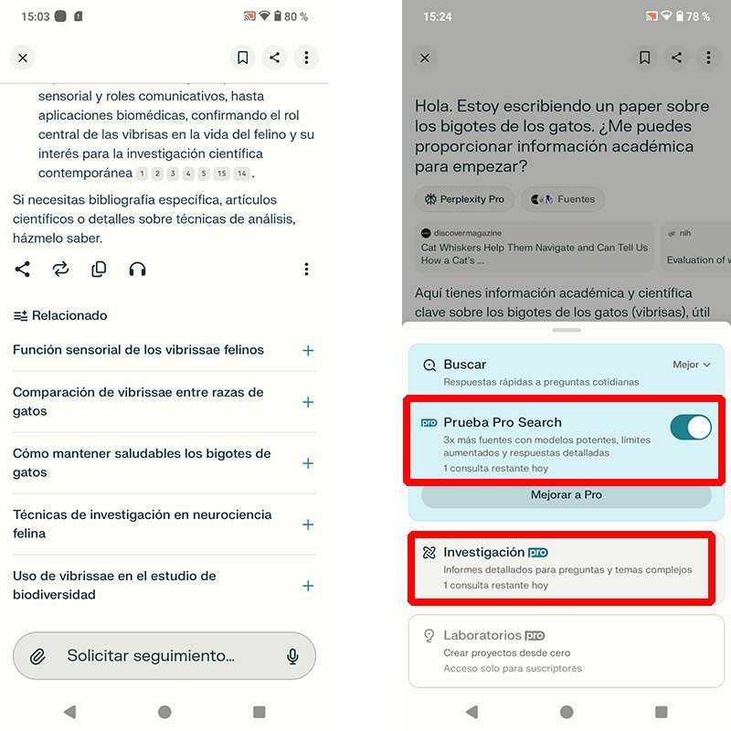 Funciones avanzadas para refinar la búsqueda en la app Perplexity