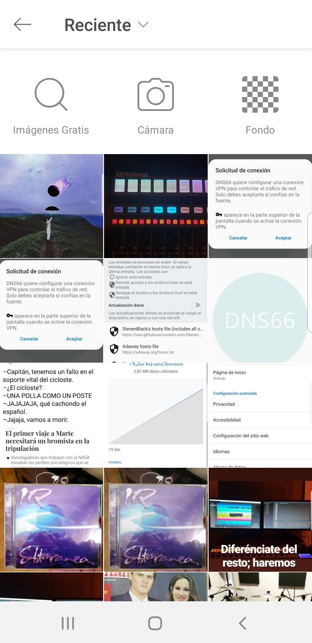 Galería de imágenes de PicsArt