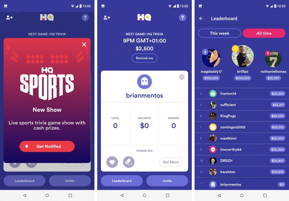 Gana dinero acertando preguntas en HQ Trivia