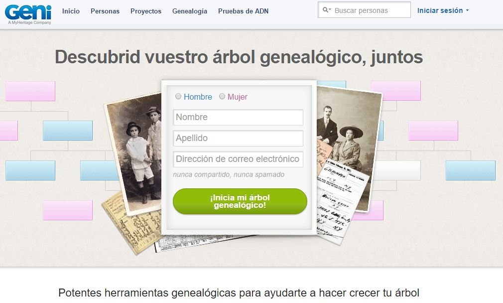Geni, para hacer tu árbol genialógico
