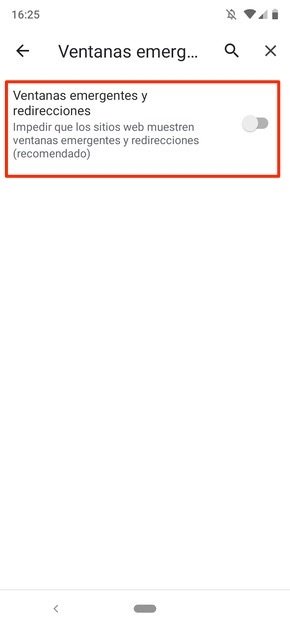 Gestión de bloqueo de anuncios emergentes en Chrome