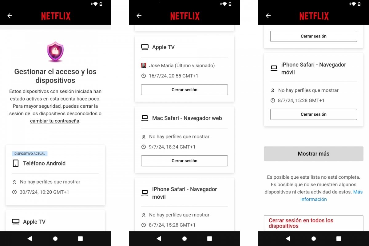 Gestionar acceso y dispositivos de Netflix