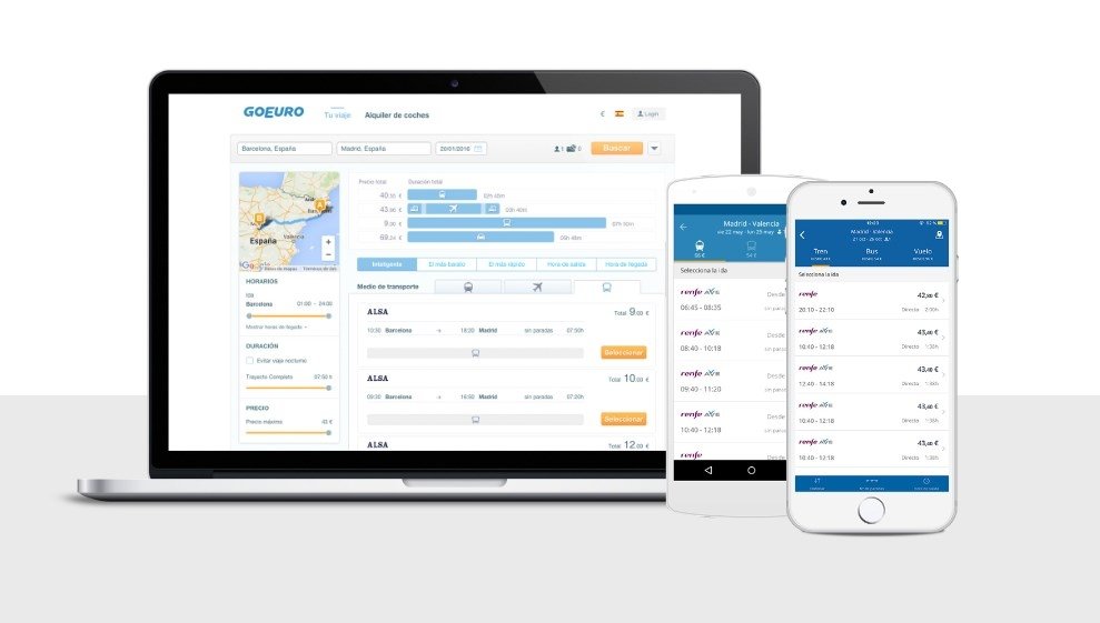 GoEuro está presente en webapp, Android y iPhone