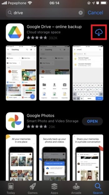 Google Drive en la AppStore