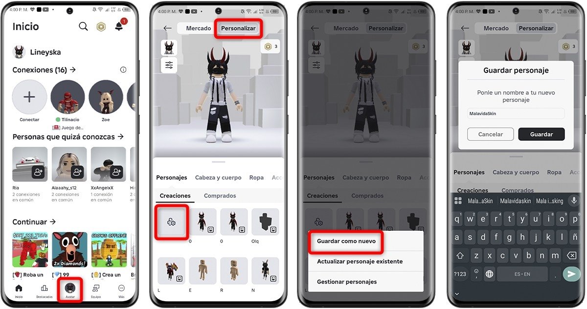 Guarda tus skins de Roblox en Android en un par de pasos