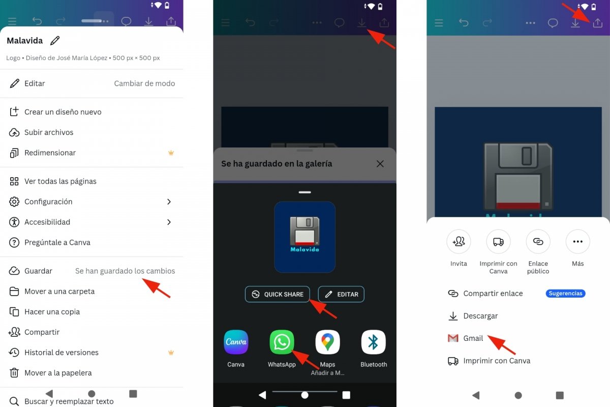 Guardar o compartir tu logotipo con Canva
