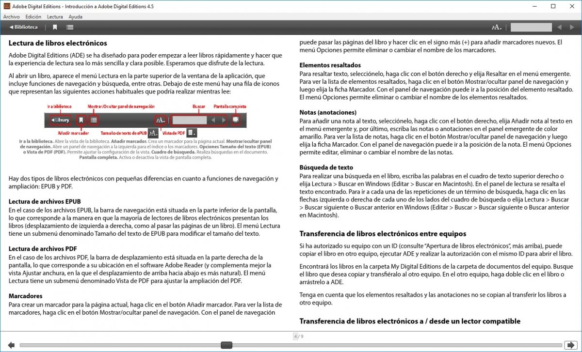 Guía inicial de Adobe Digital Editions