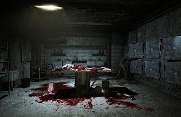 Horrorizante y sangrienta habitación con un cadáver dentro de Outlast