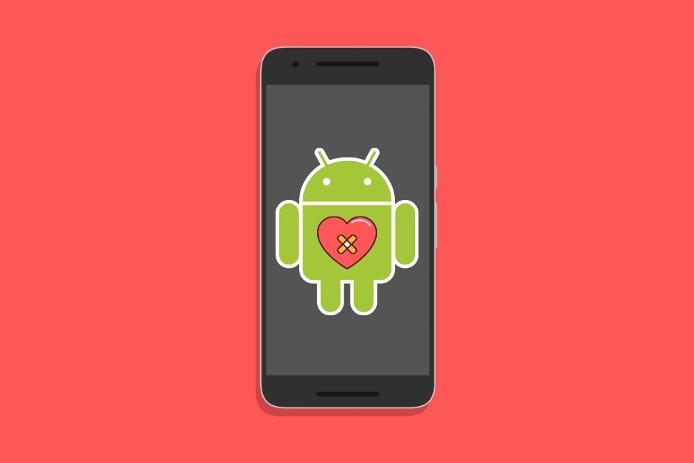 Icono de Android con una tirita