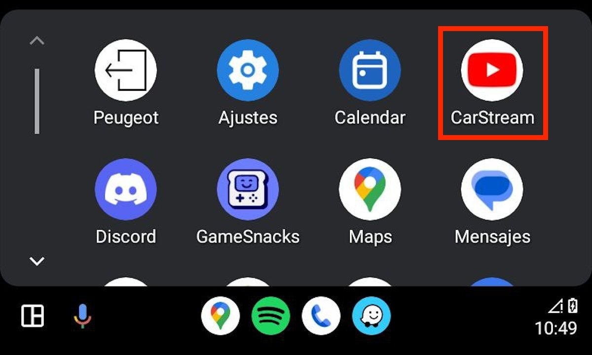 Icono de CarStream en el lanzador de apps de Android Auto