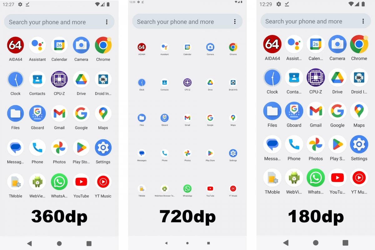 Iconos de Android con varios DPI