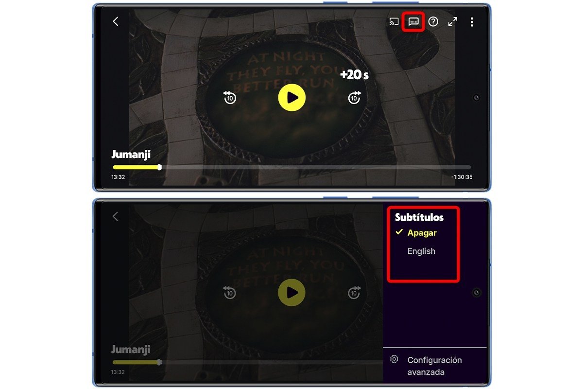 Idioma no disponible en los subtítulos de Tubi