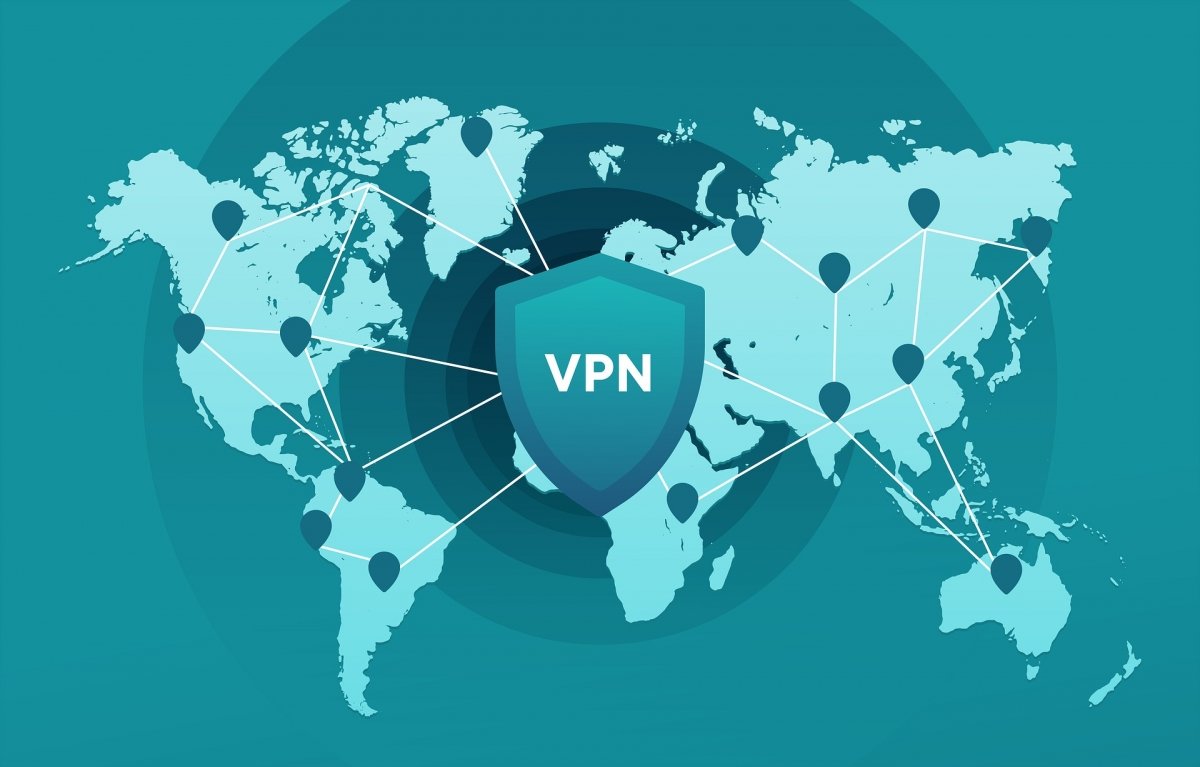 Ilustración de una VPN de red mundial