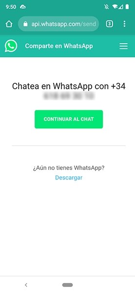Iniciar chat en WhatsApp con número desconocido