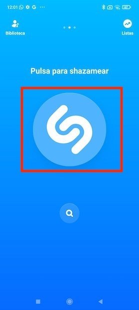 Iniciar la identificación de canciones en Shazam