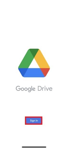 Iniciar sesión en Google Drive para iOS