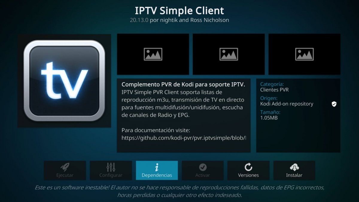 Instalar IPTV Simple Client en Kodi 