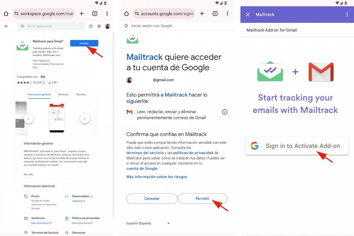 Instalar Mailtrack para Gmail