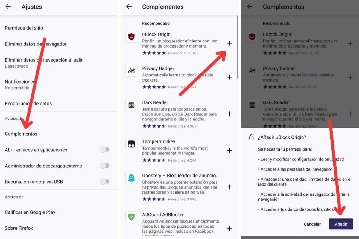 Instalar uBlock Origin en Firefox para Android