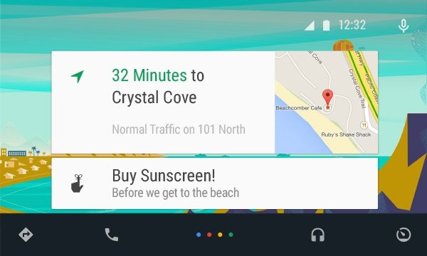 Interfaz de Android Auto con Google Maps