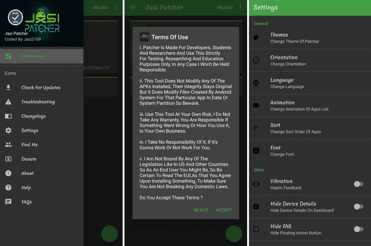Interfaz de Jasi Patcher