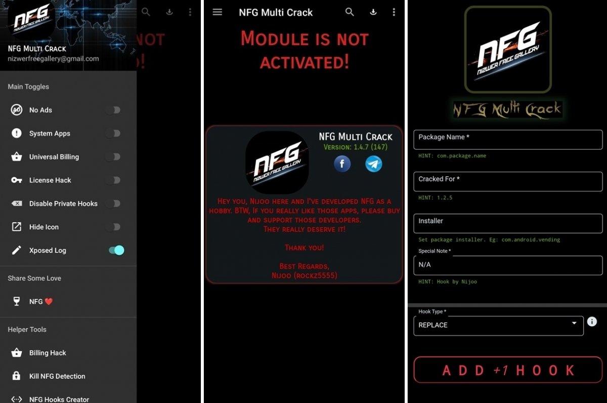 Interfaz de NFG Patcher