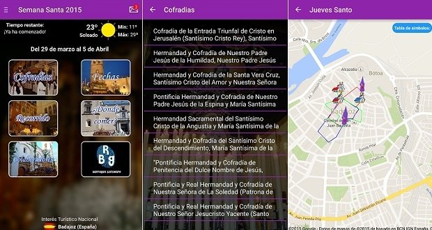 Interfaz de Semana Santa de Badajoz