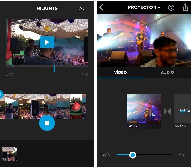 Interfaz de Splice para editar vídeos en iOS