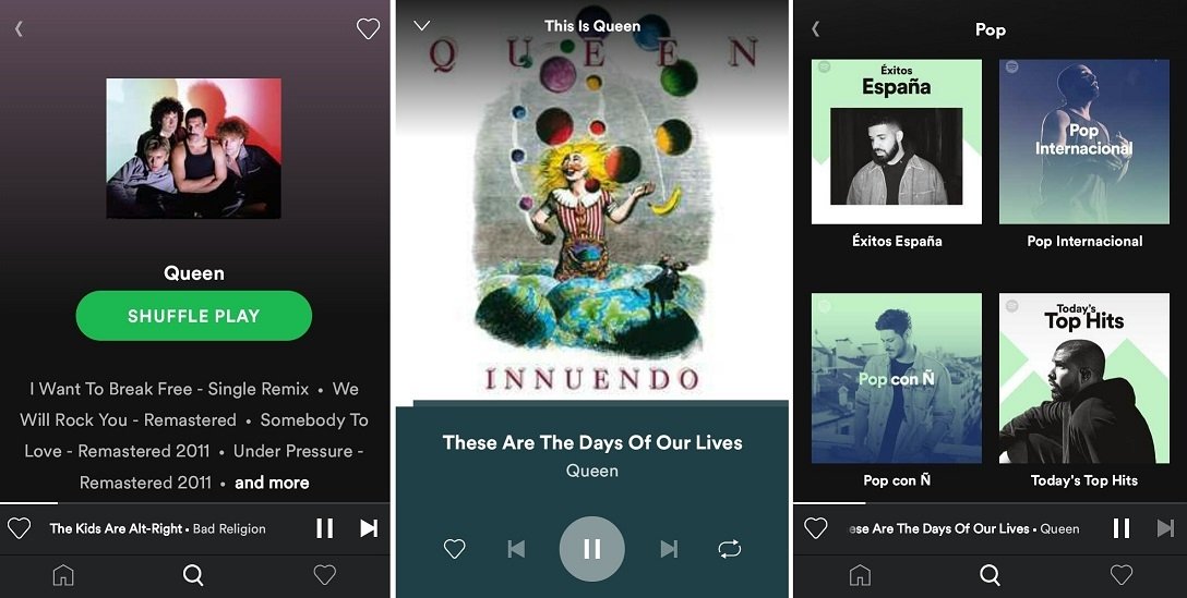 Interfaz de Spotify Lite