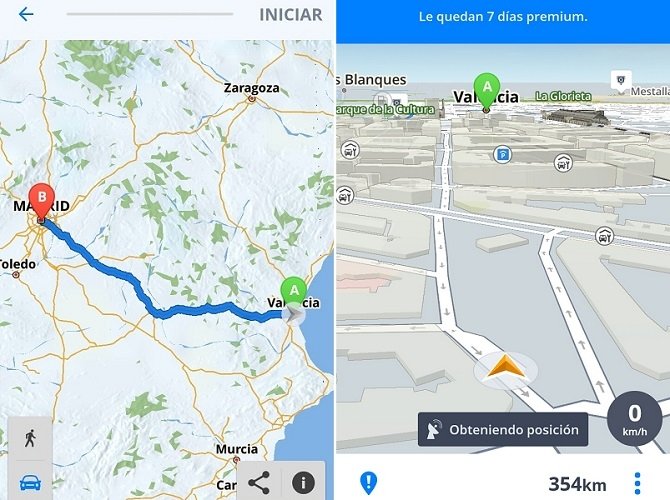 Interfaz de Sygic, uno de los mejores GPS para Android