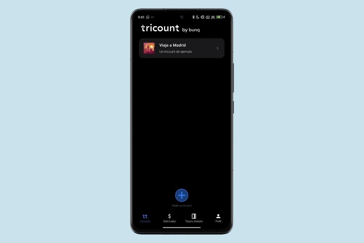 Interfaz de Tricount