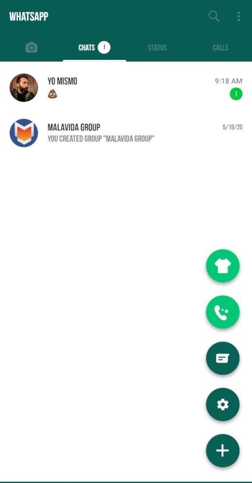 Interfaz principal de un MOD de WhatsApp con la fuente tipográfica personalizada