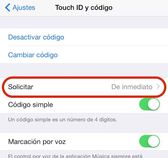 Intervalo para la solicitud del PIN tras entrar en reposo