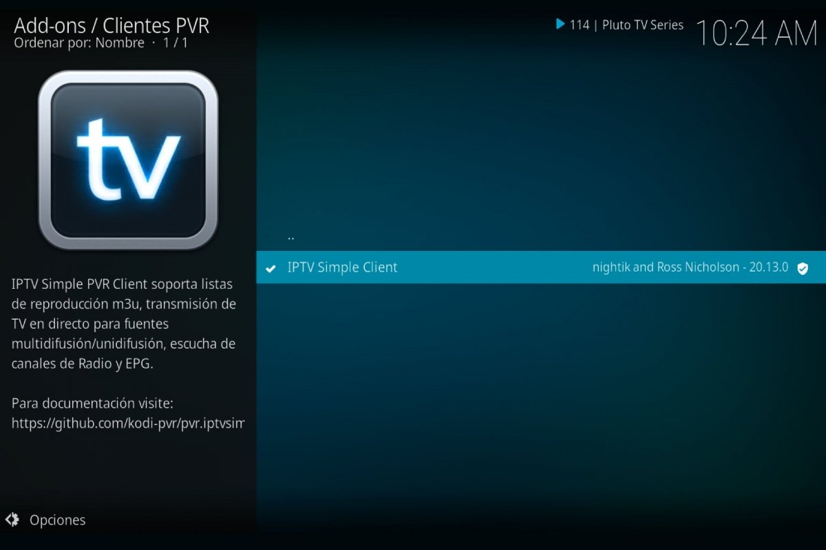 IPTV Simple PVR Client