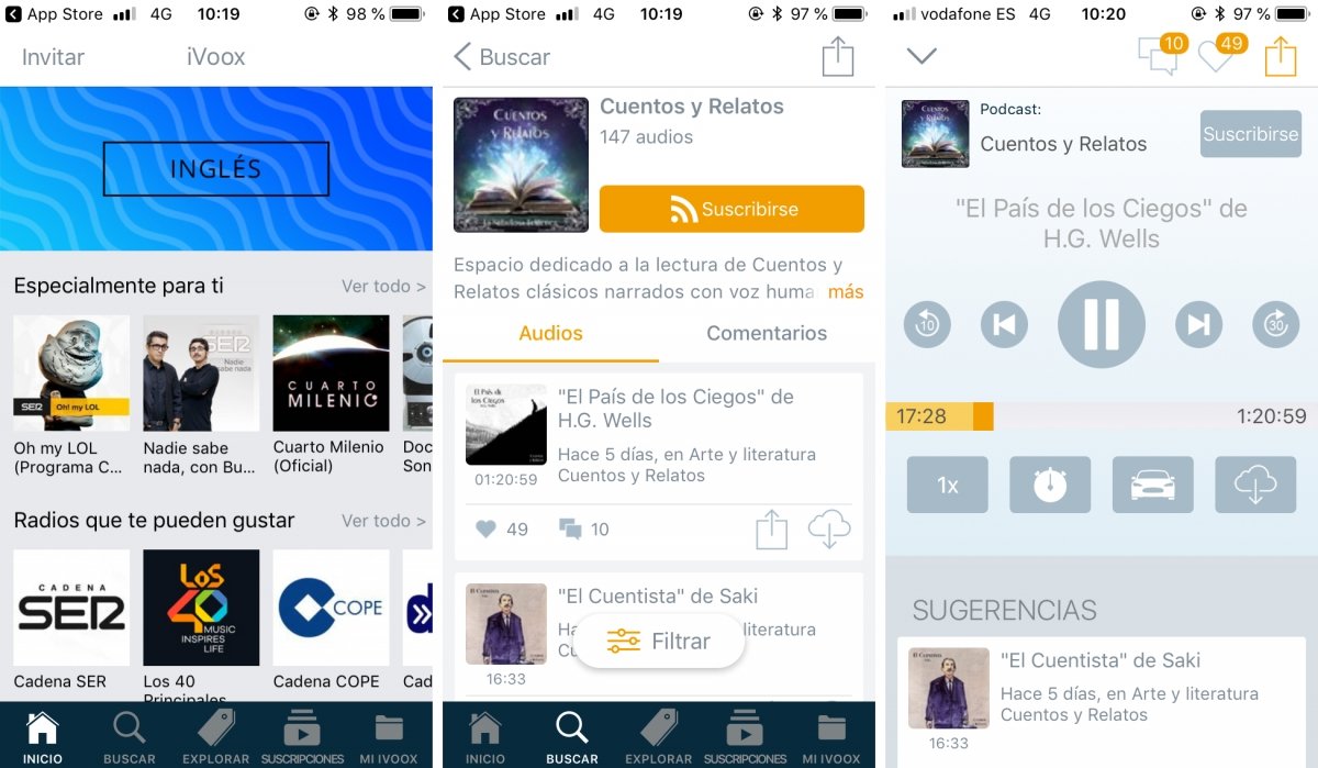 Ivoox ofrece mucho contenido sobre libros