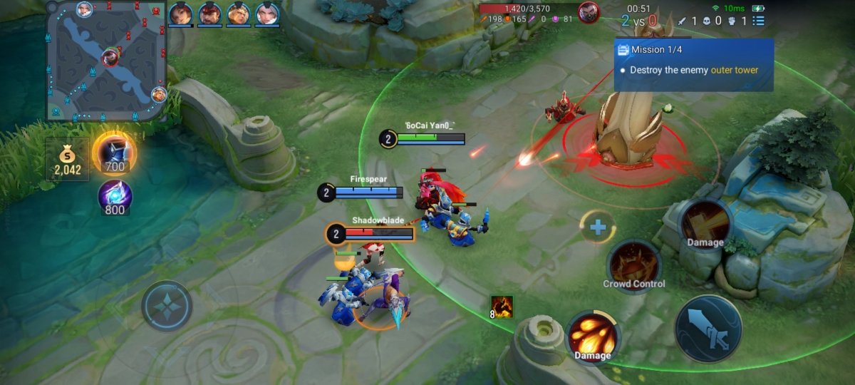 Jugando una partida de Honor of Kings