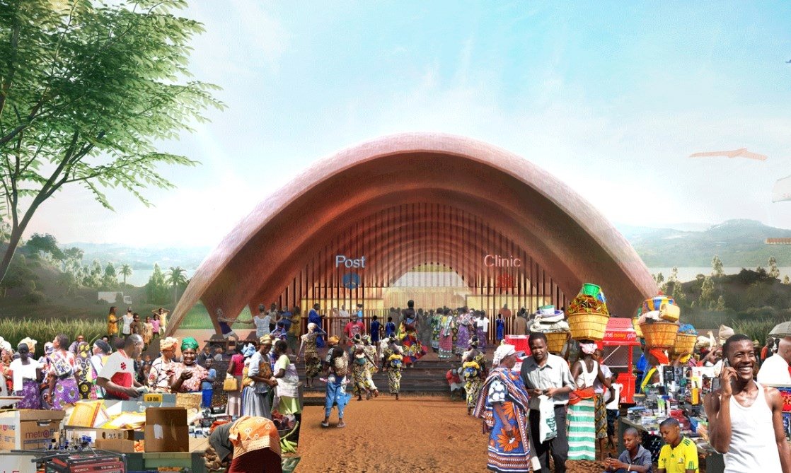 La clínica y la oficina de correos de Droneport
