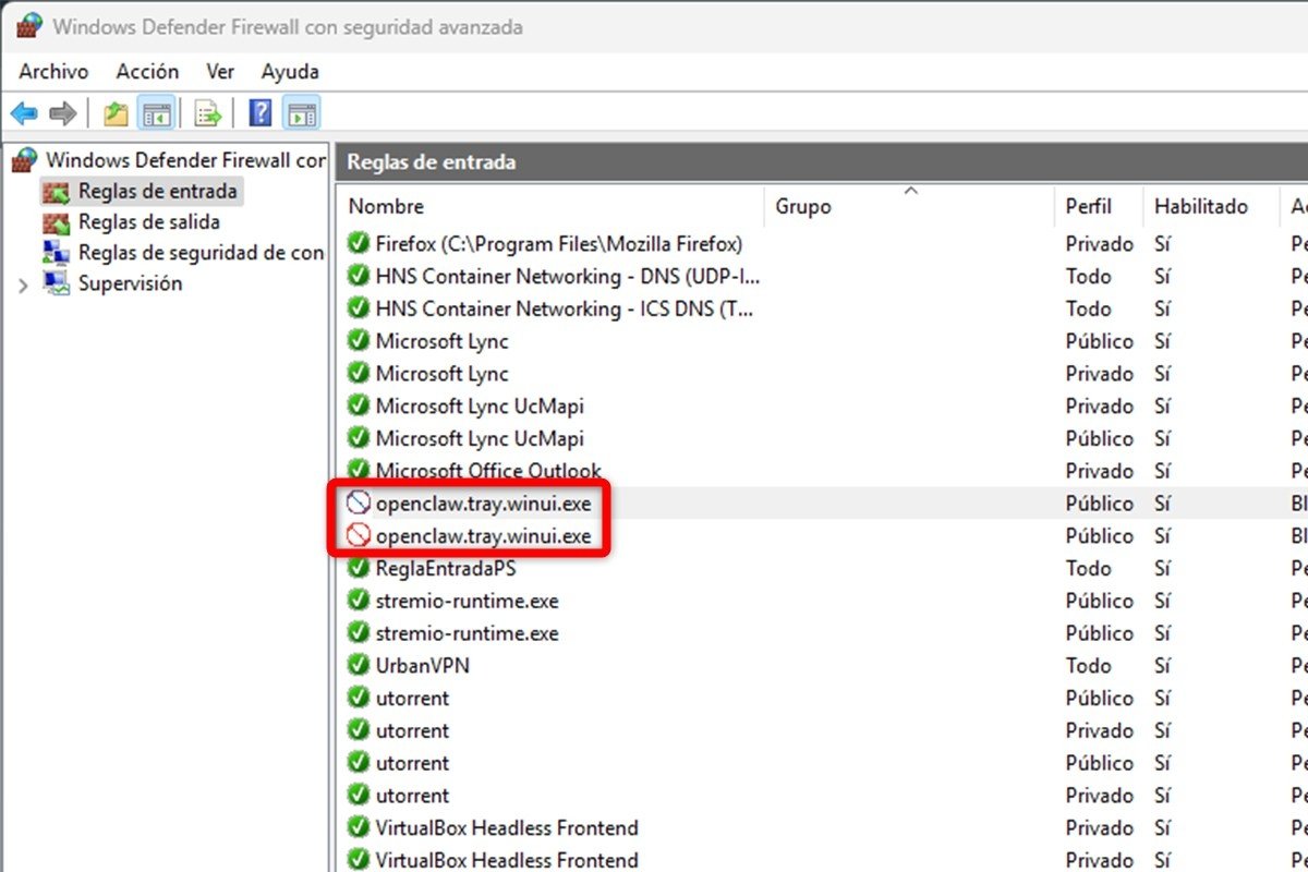 La conexión falla por el Firewall