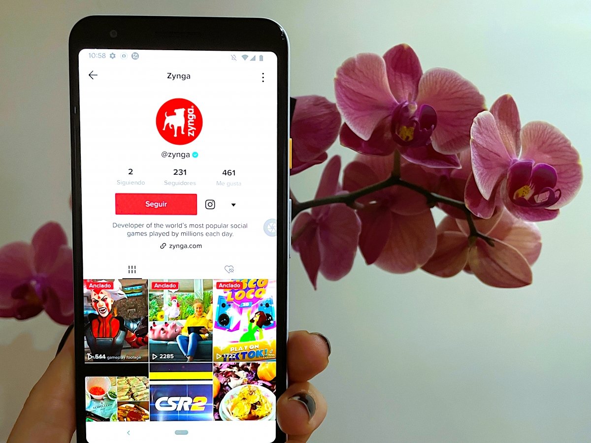 La cuenta de Zynga en TikTok