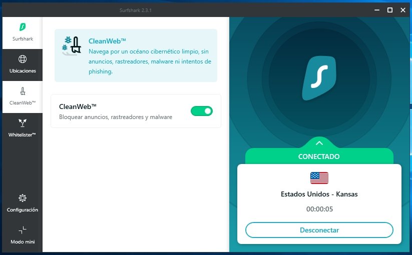 La función CleanWeb elimina anuncios y rastreadores