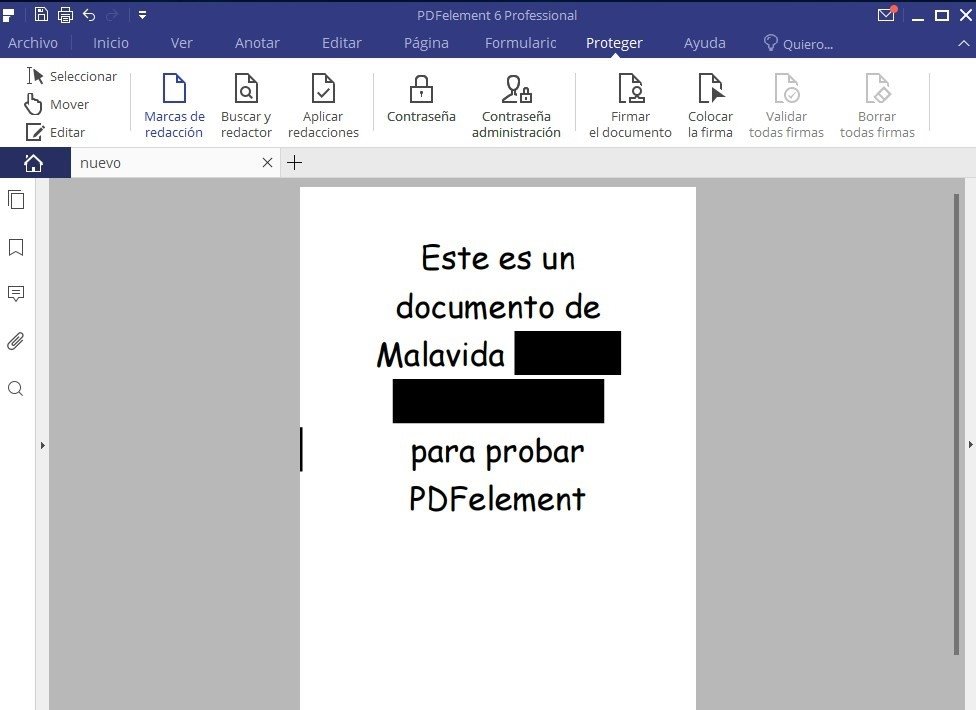 La función para añadir marcas de redacción en PDFelement