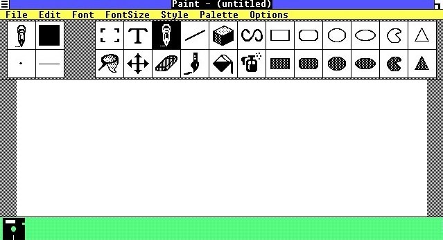 La interfaz de Paint en Windows 1.0