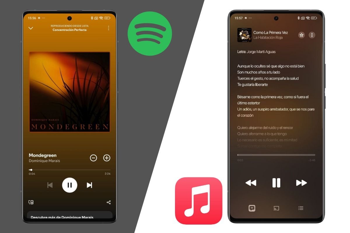 La interfaz de Spotify está mejor diseñada en Android que la de Apple Music