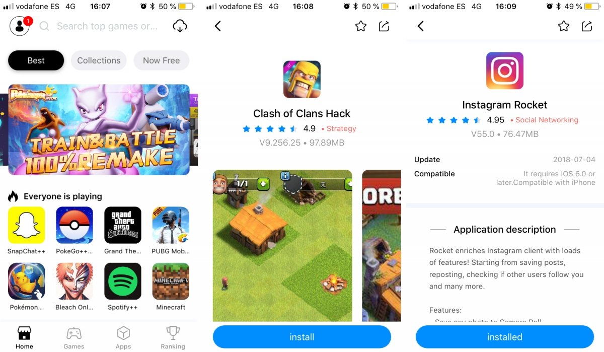 La tienda TuTuApp en iPhone