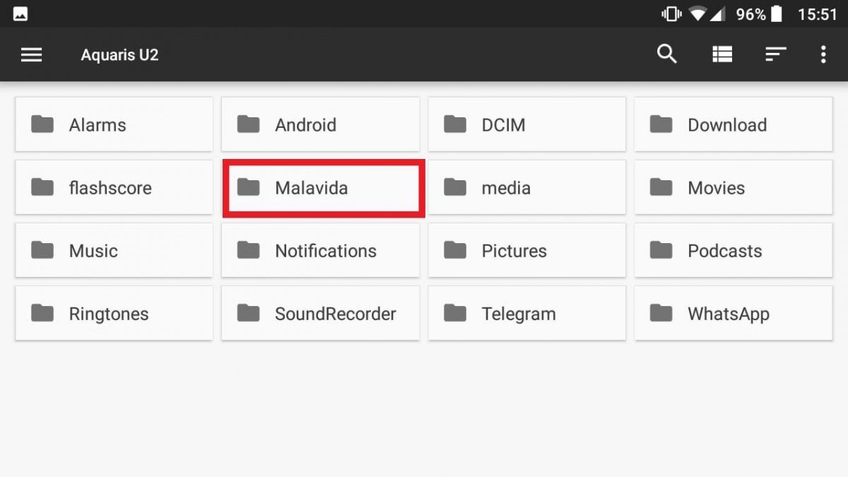 Las carpetas creadas lucen igual que el resto de carpetas de Android